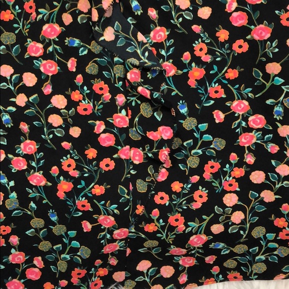 Kate Spade Floral Ruffle Babydoll Blouse - Picture 5 of 8